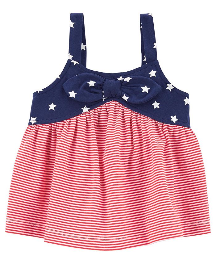 Carter's Toddler Girls Americana Flag Print Jersey Sleeveless Top