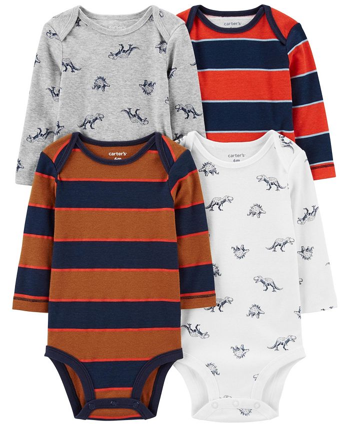 Carter's Baby Boys Long Sleeve Bodysuits, Pack of 4