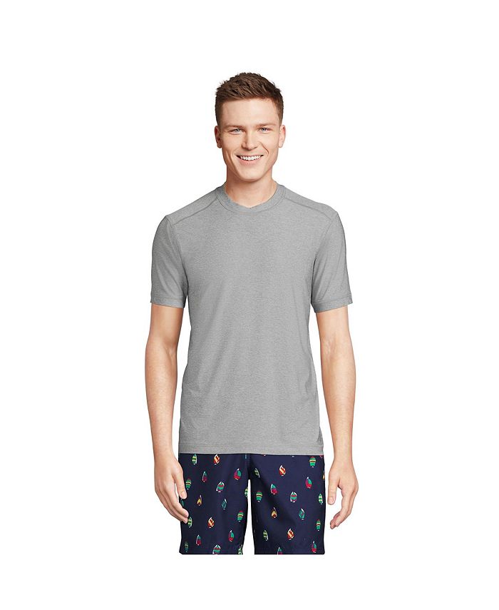 Lands' End Men's Short Sleeve UPF 50 Swim Tee Rash Guard