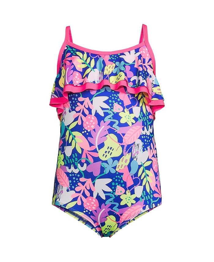 Lands' End Child Girls Ruffle One Piece Swimsuit