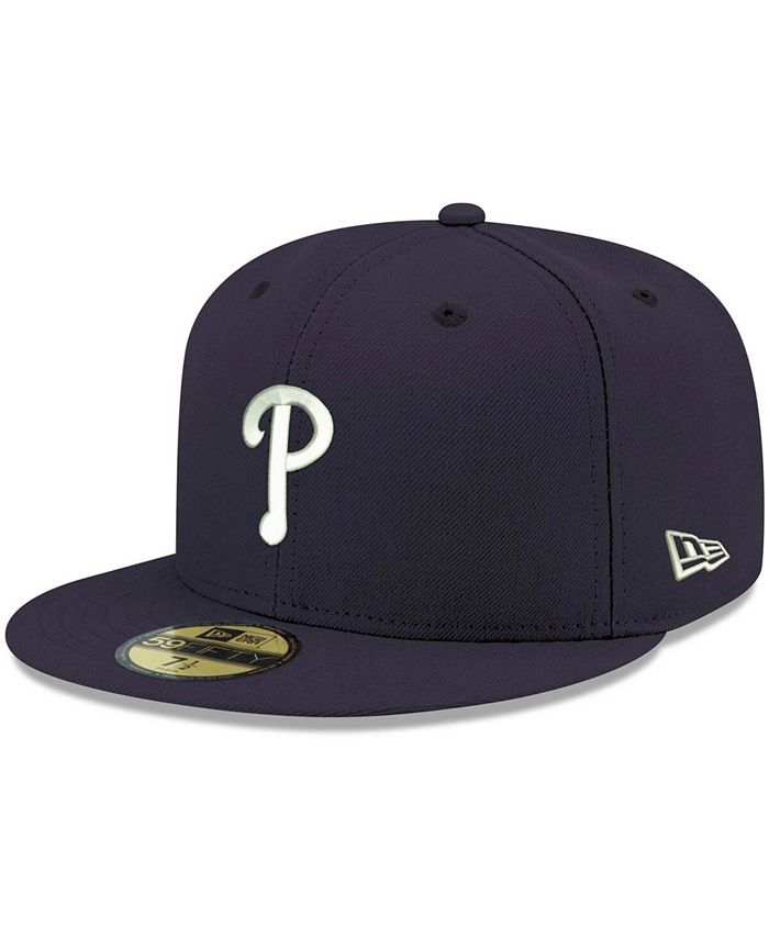 New Era Men's Navy Philadelphia Phillies Logo White 59FIFTY Fitted Hat