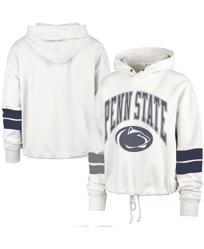 47 Brand Women's Cream Penn State Nittany Lions Harper Adjustable Cropped Pullover Hoodie