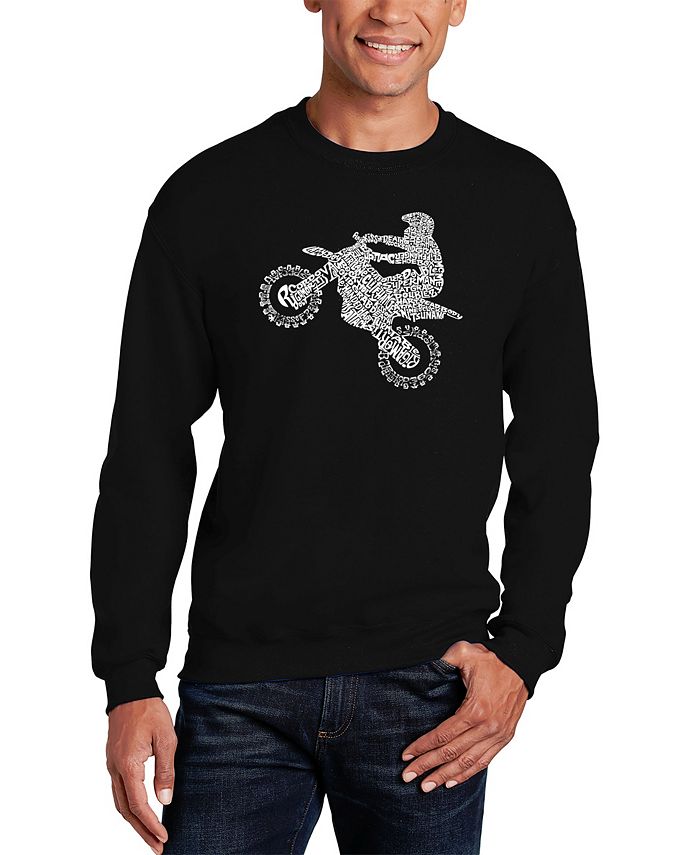 LA Pop Art Men's Freestyle Motocross - FMX Word Art Crewneck Sweatshirt