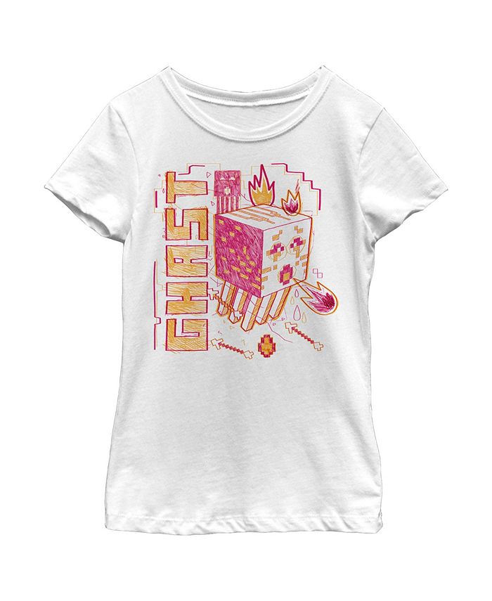 Microsoft Girl's Minecraft Ghast Sketch Child T-Shirt