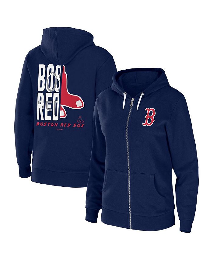 WEAR by Erin Andrews Women's Navy Boston Red Sox Sponge Fleece Full-Zip Hoodie