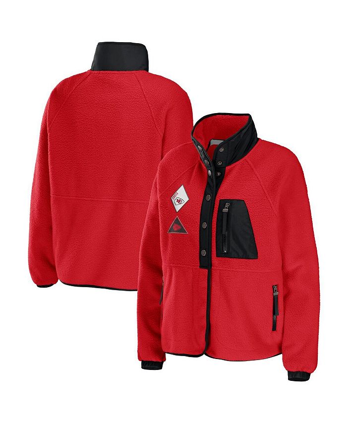 WEAR by Erin Andrews Women's Red Kansas City Chiefs Polar Fleece Raglan Full-Snap Jacket