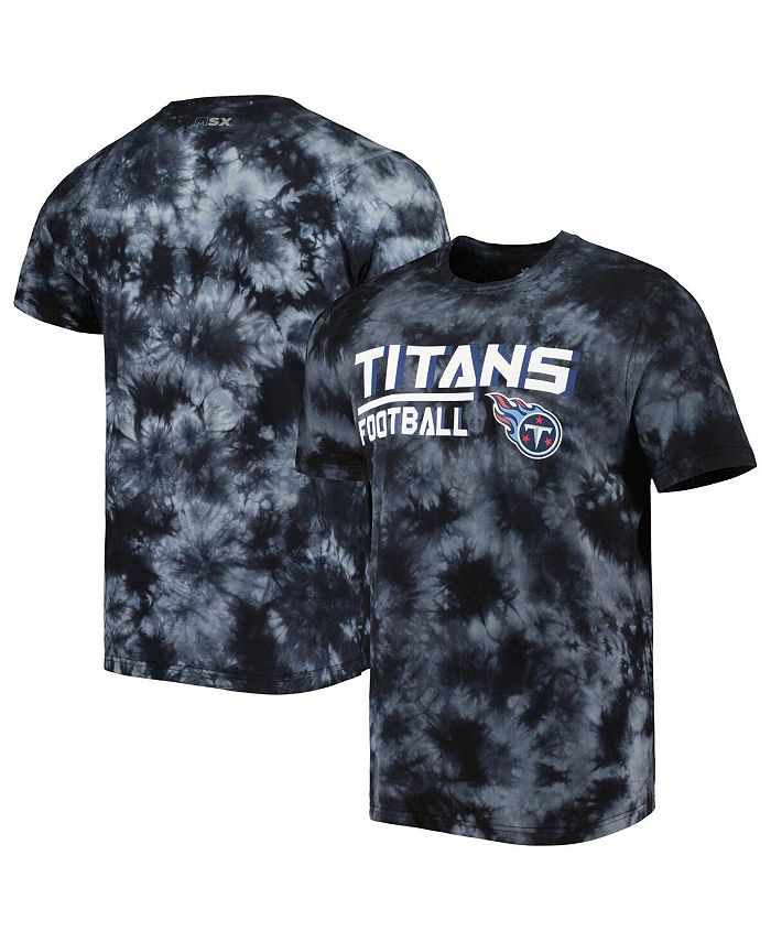 MSX by Michael Strahan Men's Black Tennessee Titans Recovery Tie-Dye T-shirt