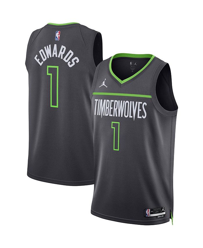 Jordan Men's Brand Anthony Edwards Charcoal Minnesota Timberwolves 2022/23 Statement Edition Swingman Jersey