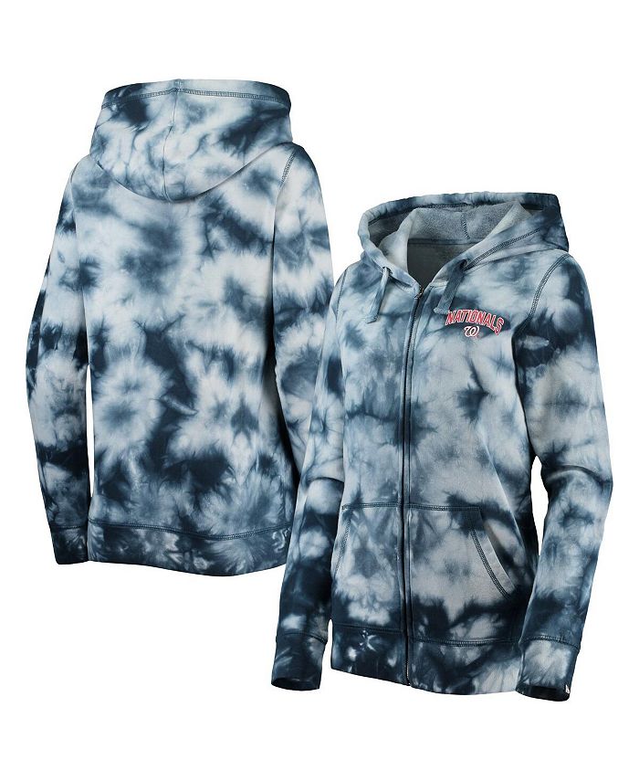 New Era Women's Navy Washington Nationals Tie-Dye Full-Zip Hoodie