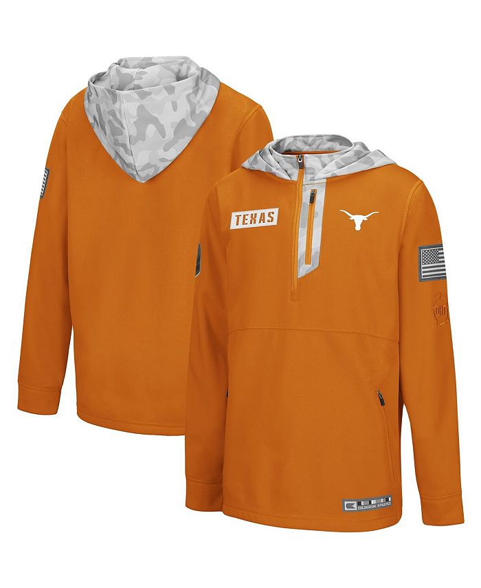 Colosseum Big Boys Texas Orange, Arctic Camo Texas Longhorns OHT Military-Inspired Appreciation Shellback Quarter-Zip Hoodie