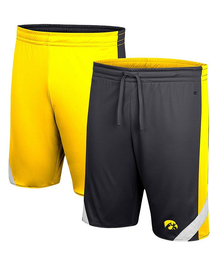 Colosseum Men's Black, Gold Iowa Hawkeyes Am I Wrong Reversible Shorts