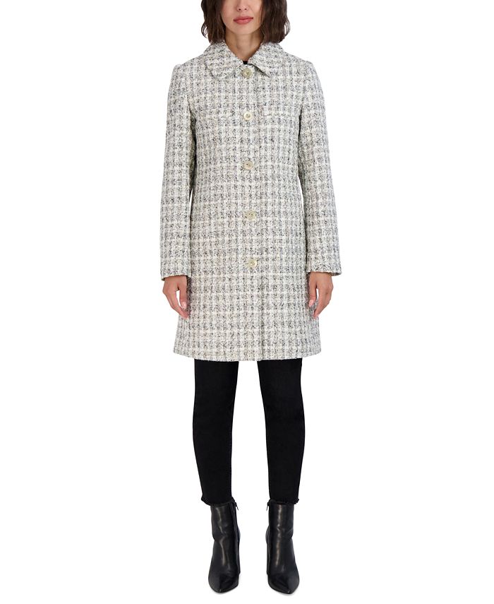 Laundry by Shelli Segal Women's Club Collar Tweed Coat