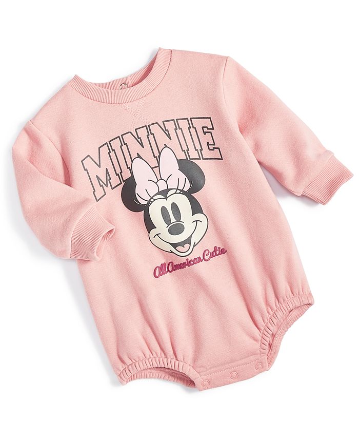 Bentex Baby Girls Minnie Long-Sleeve Fleece Bodysuit