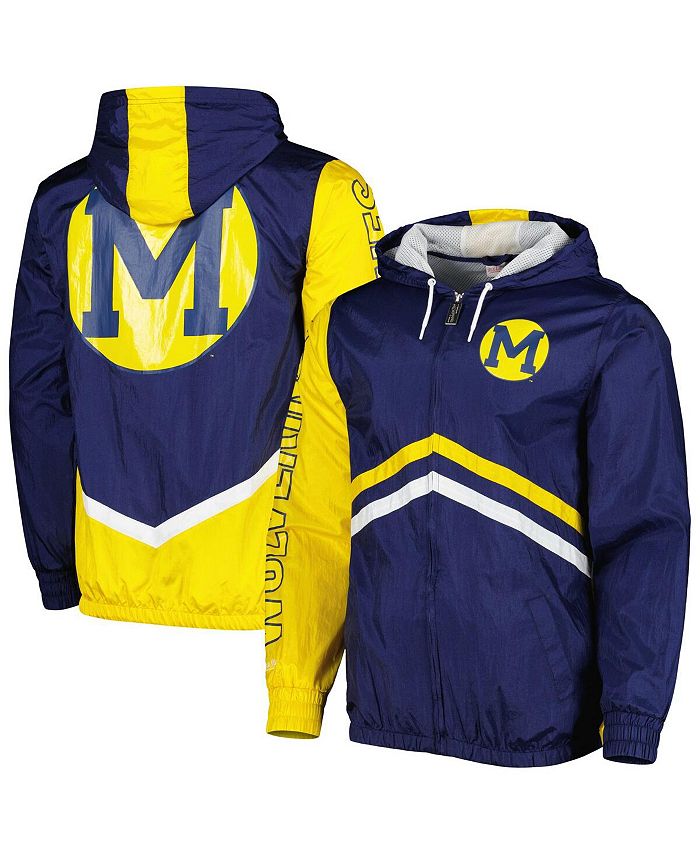 Mitchell & Ness Men's Navy Michigan Wolverines Undeniable Full-Zip Windbreaker Jacket