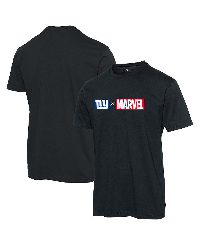 Junk Food Men's Black New York Giants Marvel Logo T-shirt