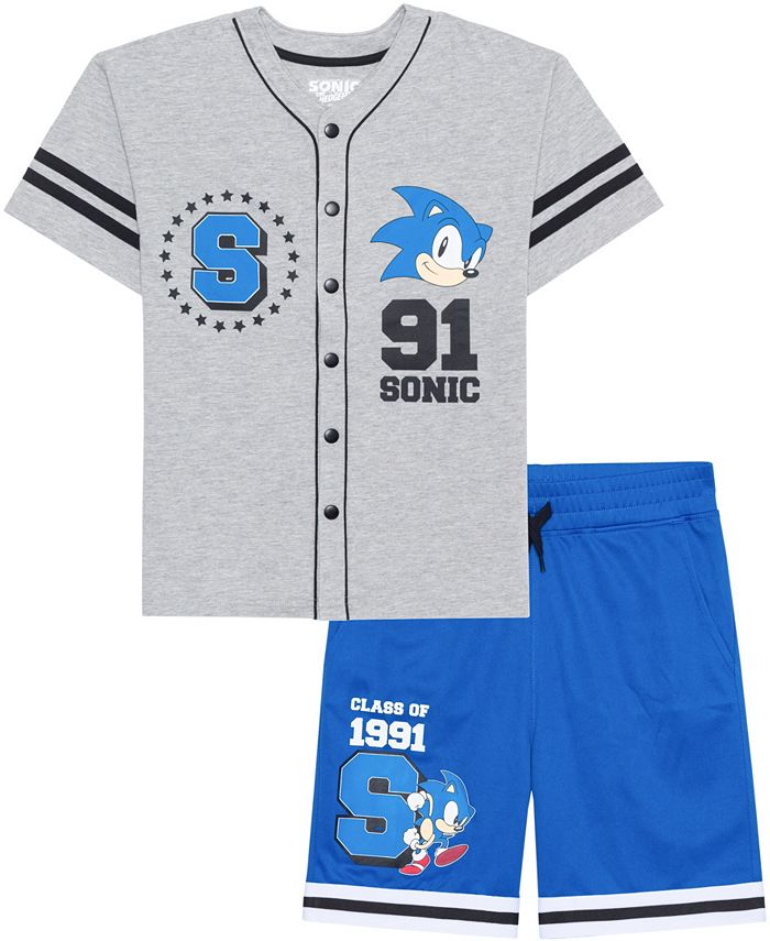 Sonic Hybrid Big Boys Graphic Jersey and Active Shorts, 2 Pc Set