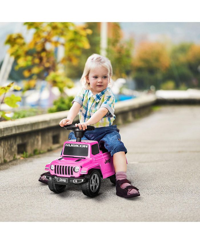 Aosom Kids Ride on Push Car, with Engine Sounds & Under-Seat Storage, Foot-to-Floor Ride on Sliding Car with Horn, Sit and Scoot Ride on Toy, Ages 1.5-3 Years, Pink