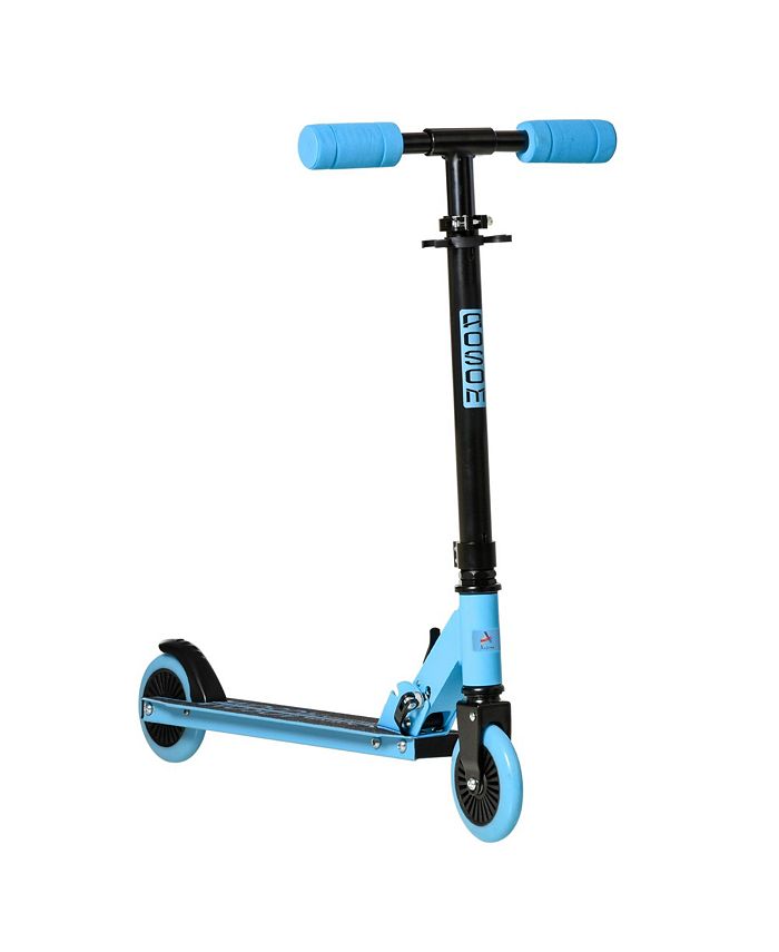 Aosom Folding Push Youth Kids Kick Scooter w/ Adjustable Handlebar Blue