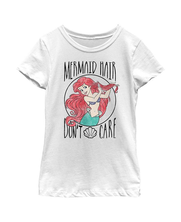 Disney Girl's The Little Mermaid Ariel Hair Don't Care Child T-Shirt