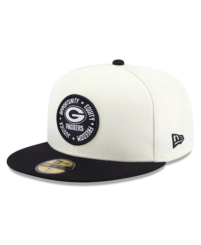 New Era Men's Cream and Black Green Bay Packers 2022 Inspire Change 59FIFTY Fitted Hat