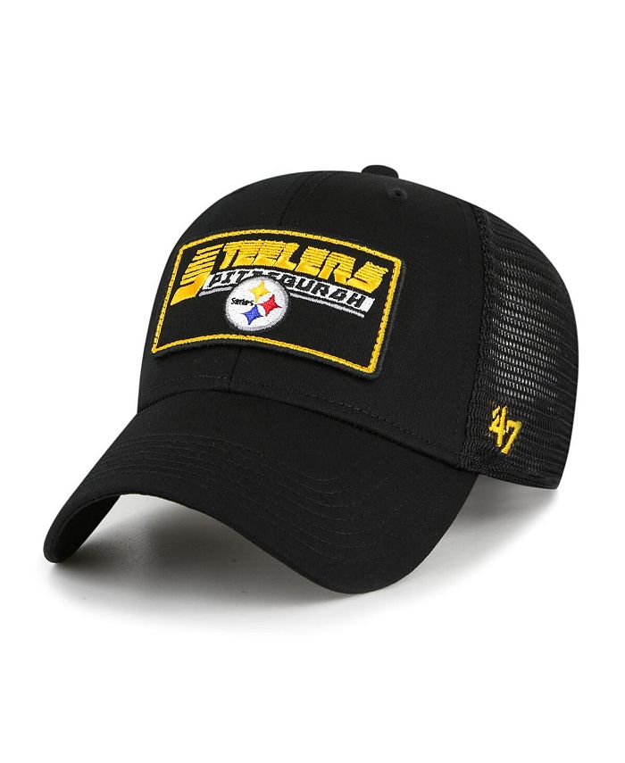 47 Brand Youth Boys Black Pittsburgh Steelers Levee MVP Trucker Adjustable Hat