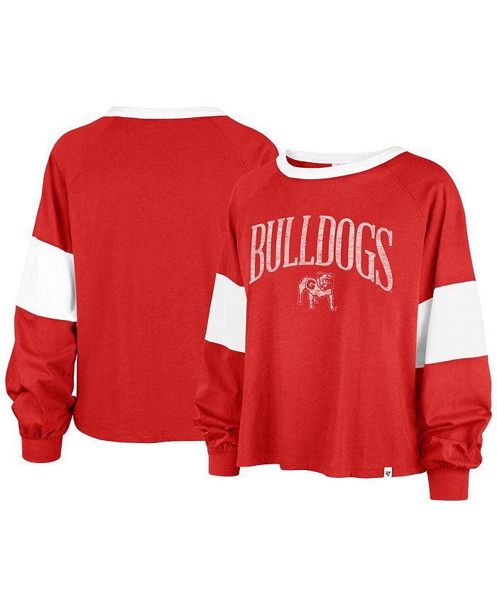 47 Brand Women's Red Georgia Bulldogs Upside Rhea Raglan Long Sleeve T-shirt