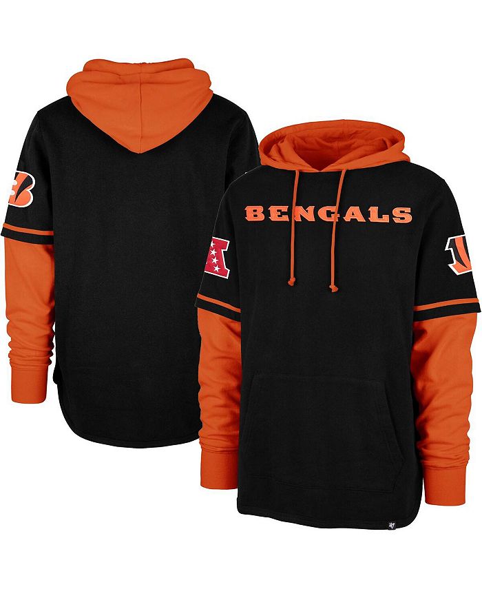 47 Brand Men's Black Cincinnati Bengals Shortstop Pullover Hoodie