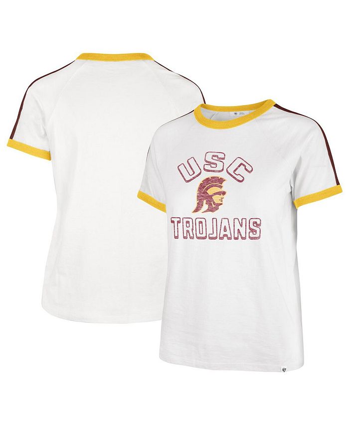 47 Brand Women's White USC Trojans Sweet Heat Peyton Raglan T-shirt