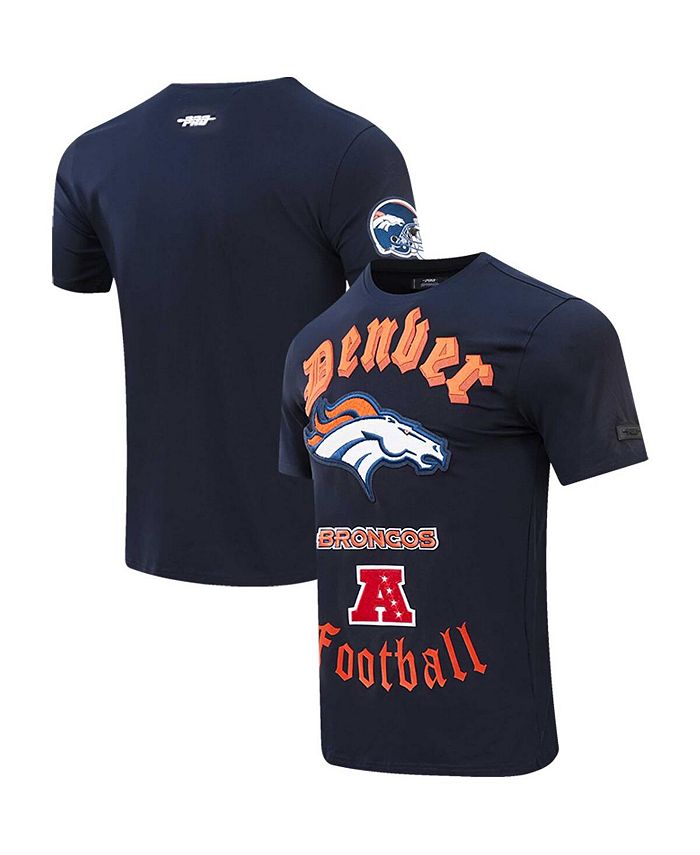 Pro Standard Men's Navy Denver Broncos Old English T-shirt