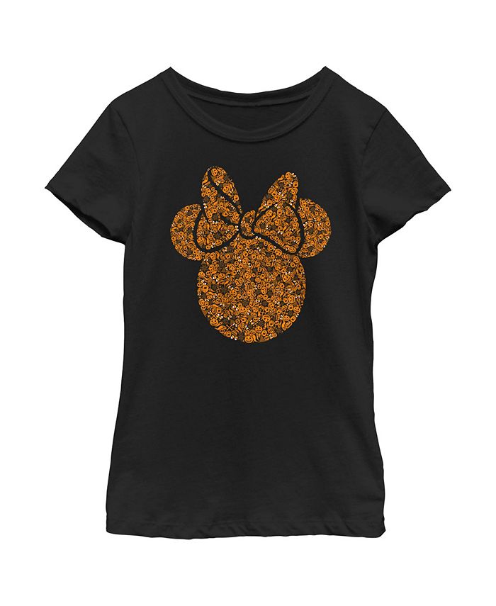 Disney Girl's Mickey & Friends Halloween Minnie Mouse Silhouette Filled Child T-Shirt