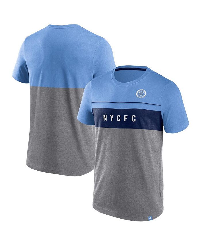 Fanatics Men's Branded Sky Blue, Gray New York City FC Striking Distance T-shirt