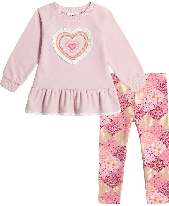 Kids Headquarters Baby Girls Peplum Tunic and Leggings, 2 Piece Set