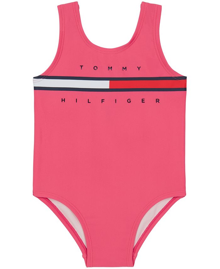 Tommy Hilfiger Baby Girls Signature Flag One Piece Swimsuit