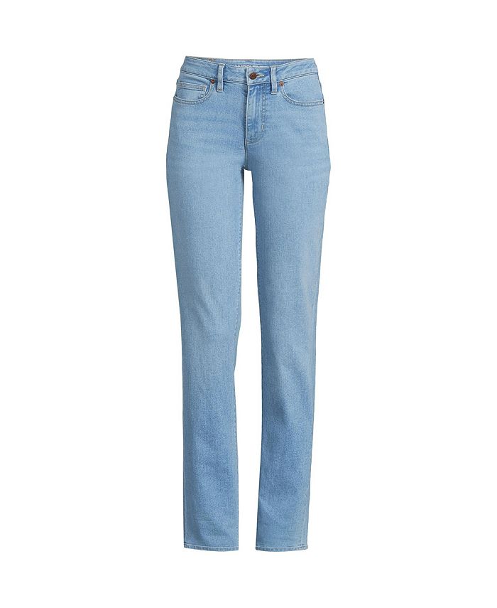 Lands' End Women's Petite Recover Mid Rise Boyfriend Blue Jeans