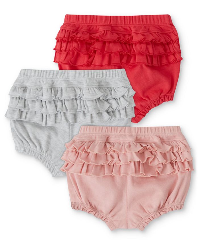 Koala Baby Baby Girls Ruffled Bloomer Shorts, Pack of 3