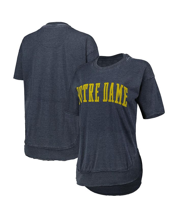 Pressbox Women's Heathered Navy Notre Dame Fighting Irish Arch Poncho T-shirt