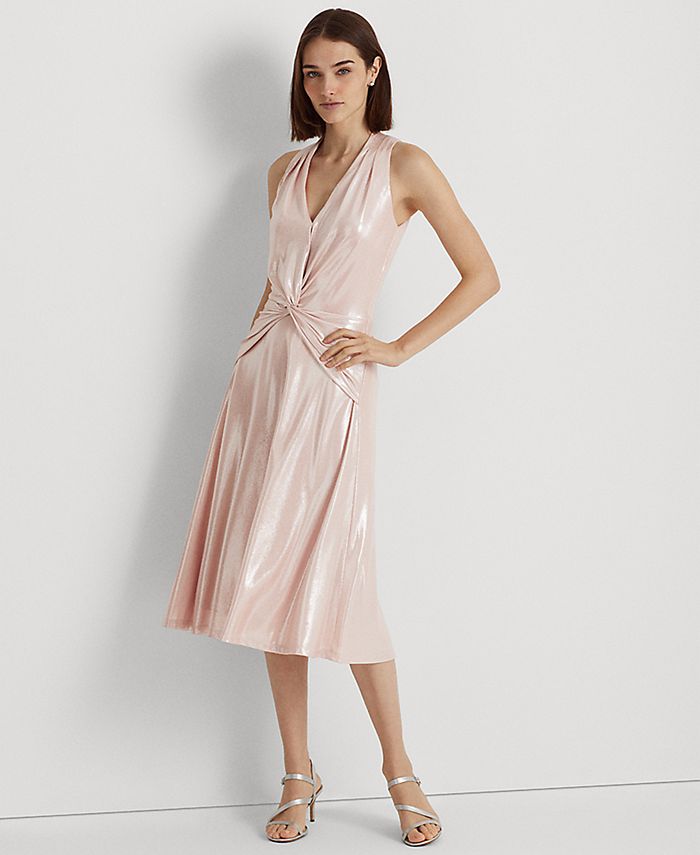 Lauren Ralph Lauren Women's Foil-Print Jersey Twist-Front Cocktail Dress