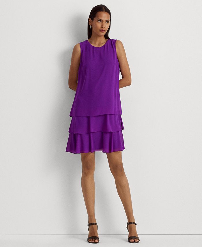 Lauren Ralph Lauren Women's Crinkle Georgette Shift Dress