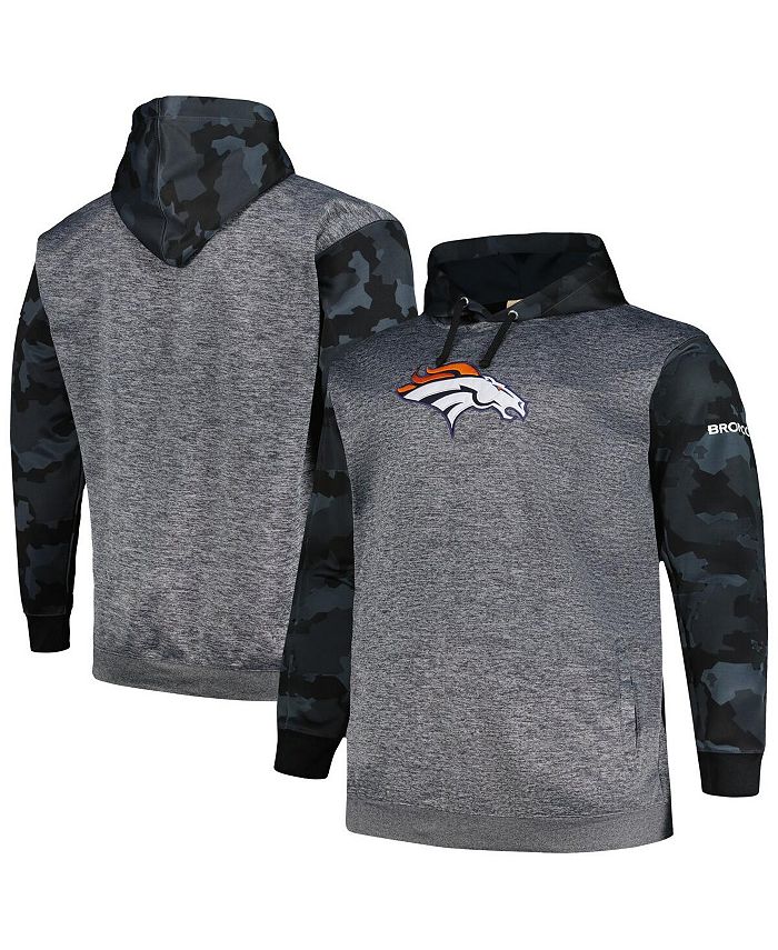 Fanatics Men's Branded Heather Charcoal Denver Broncos Big and Tall Camo Pullover Hoodie