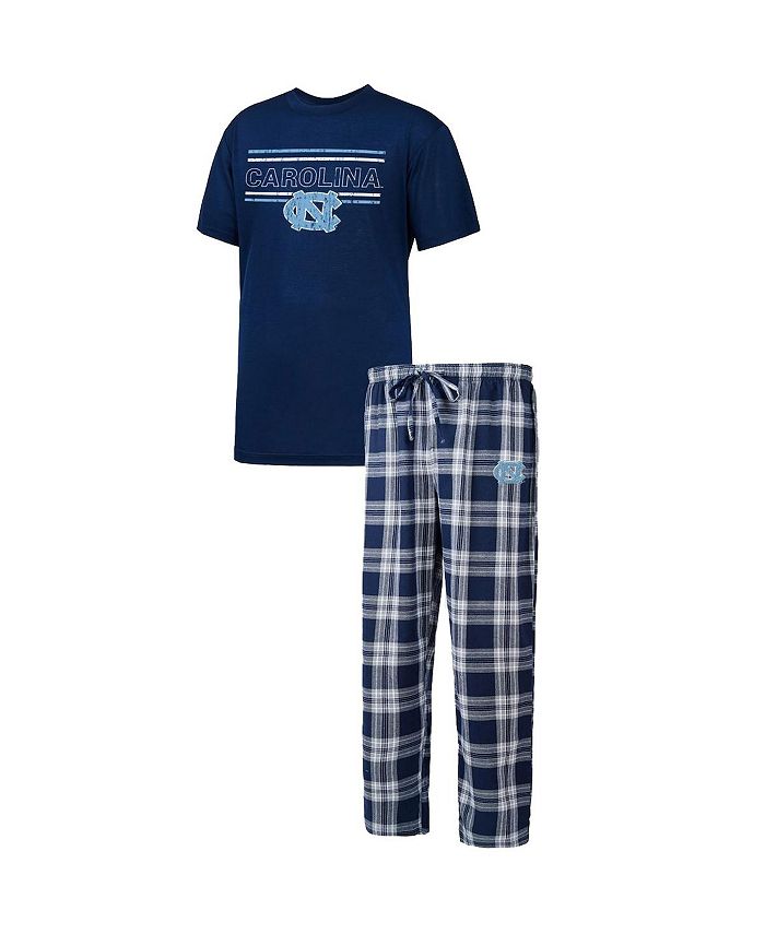 Concepts Sport Men's Carolina Blue, Heather Charcoal North Carolina Tar Heels Big and Tall Plaid Pants Sleep Set