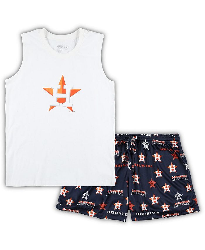 Concepts Sport Women's White, Navy Houston Astros Plus Size Tank Top and Shorts Sleep Set