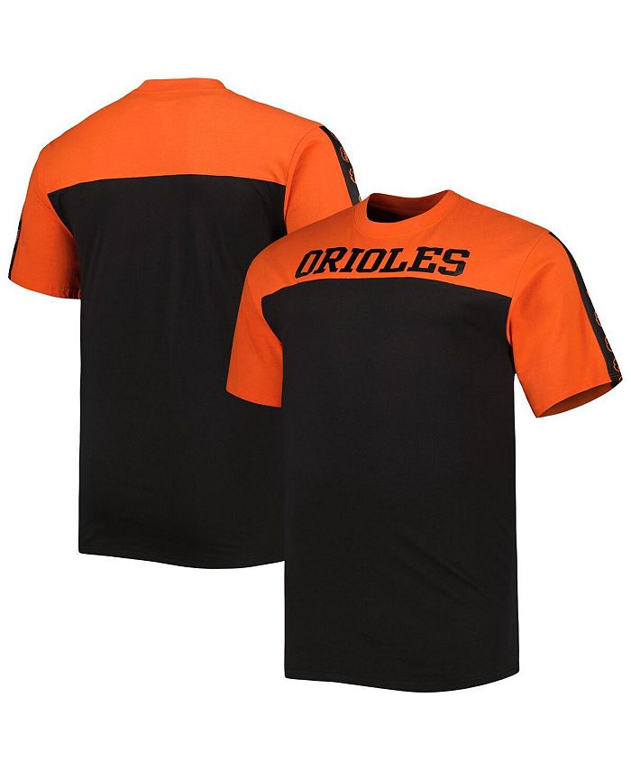 Profile Men's Orange, Black Baltimore Orioles Big and Tall Yoke Knit T-shirt