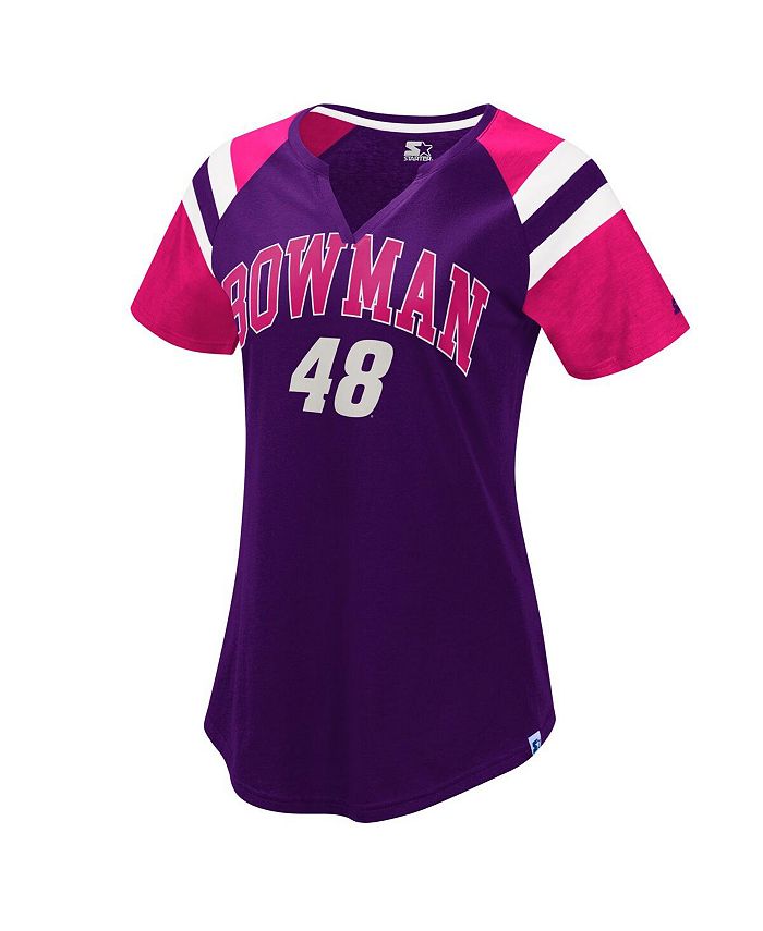 Starter Women's Purple, Red Alex Bowman Game On Notch V-Neck T-shirt