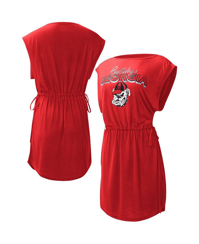 G-III 4Her by Carl Banks Women's Red Georgia Bulldogs GOAT Swimsuit Cover-Up Dress