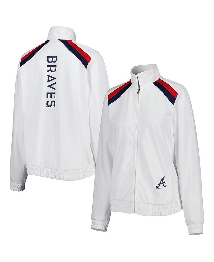 G-III 4Her by Carl Banks Women's White Atlanta Braves Red Flag Full-Zip Track Jacket