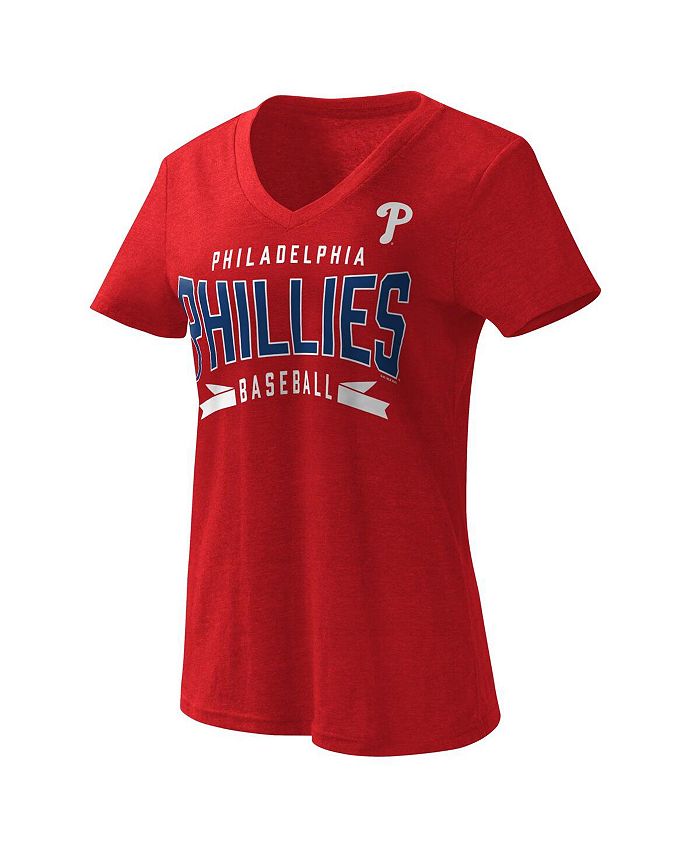 G-III 4Her by Carl Banks Women's Red Philadelphia Phillies Dream Team V-Neck T-shirt