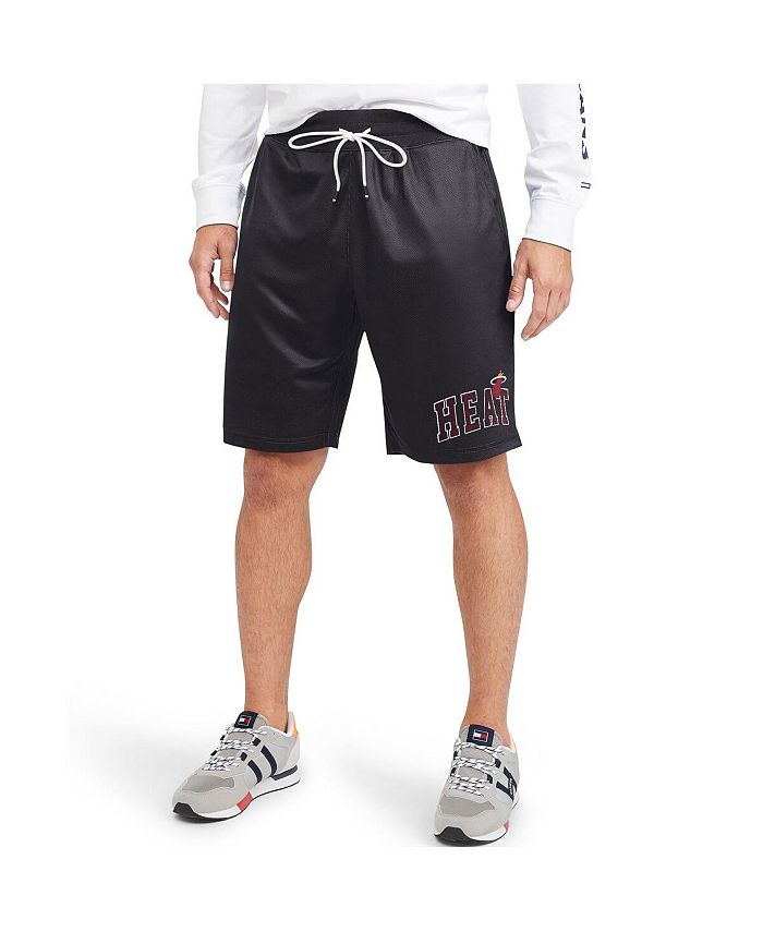 Tommy Jeans Men's Black Miami Heat Mike Mesh Basketball Shorts