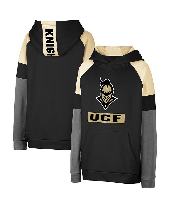 Colosseum Big Boys Black UCF Knights Colorblocked Raglan Pullover Hoodie