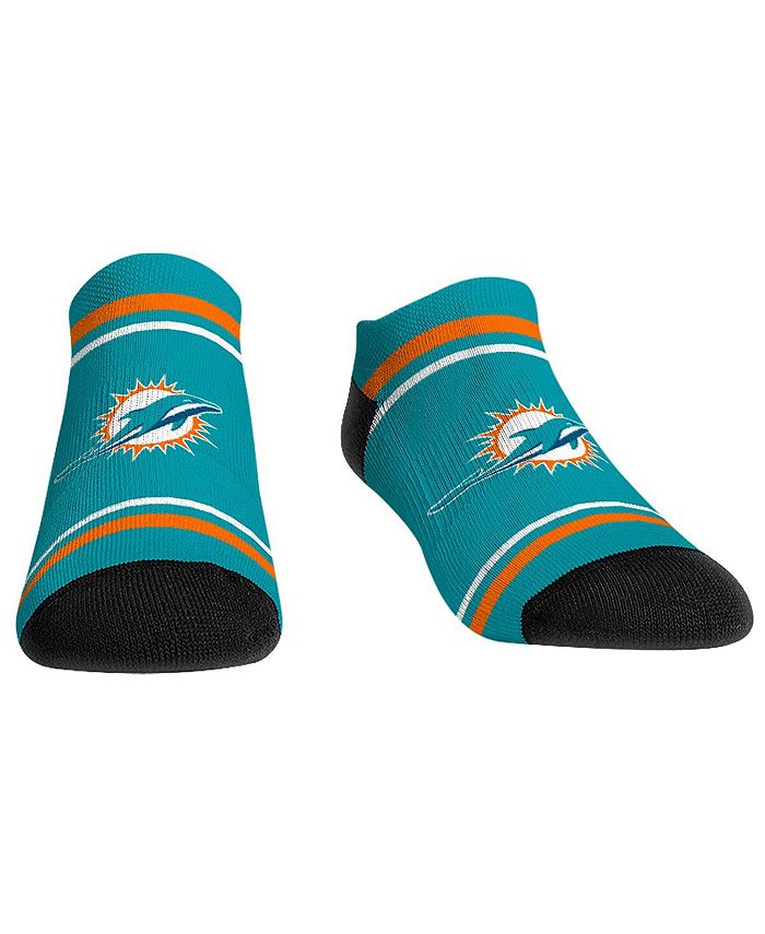 Rock 'Em Men's and Women's Socks Miami Dolphins Logo Lines Ankle Socks
