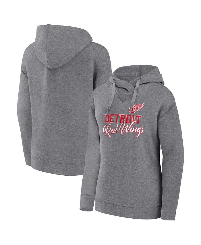 Fanatics Women's Branded Heather Gray Detroit Red Wings Script Favorite Pullover Hoodie